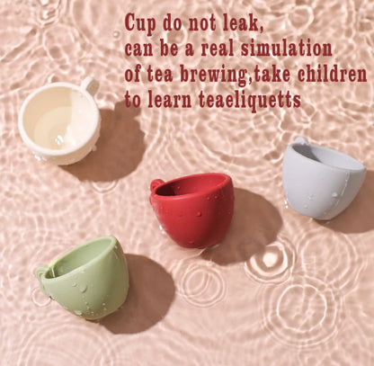 Montessori Silicone Cup Kettle Set with Tray