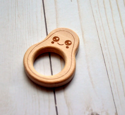 Montessori Wooden Avocado Teether Set