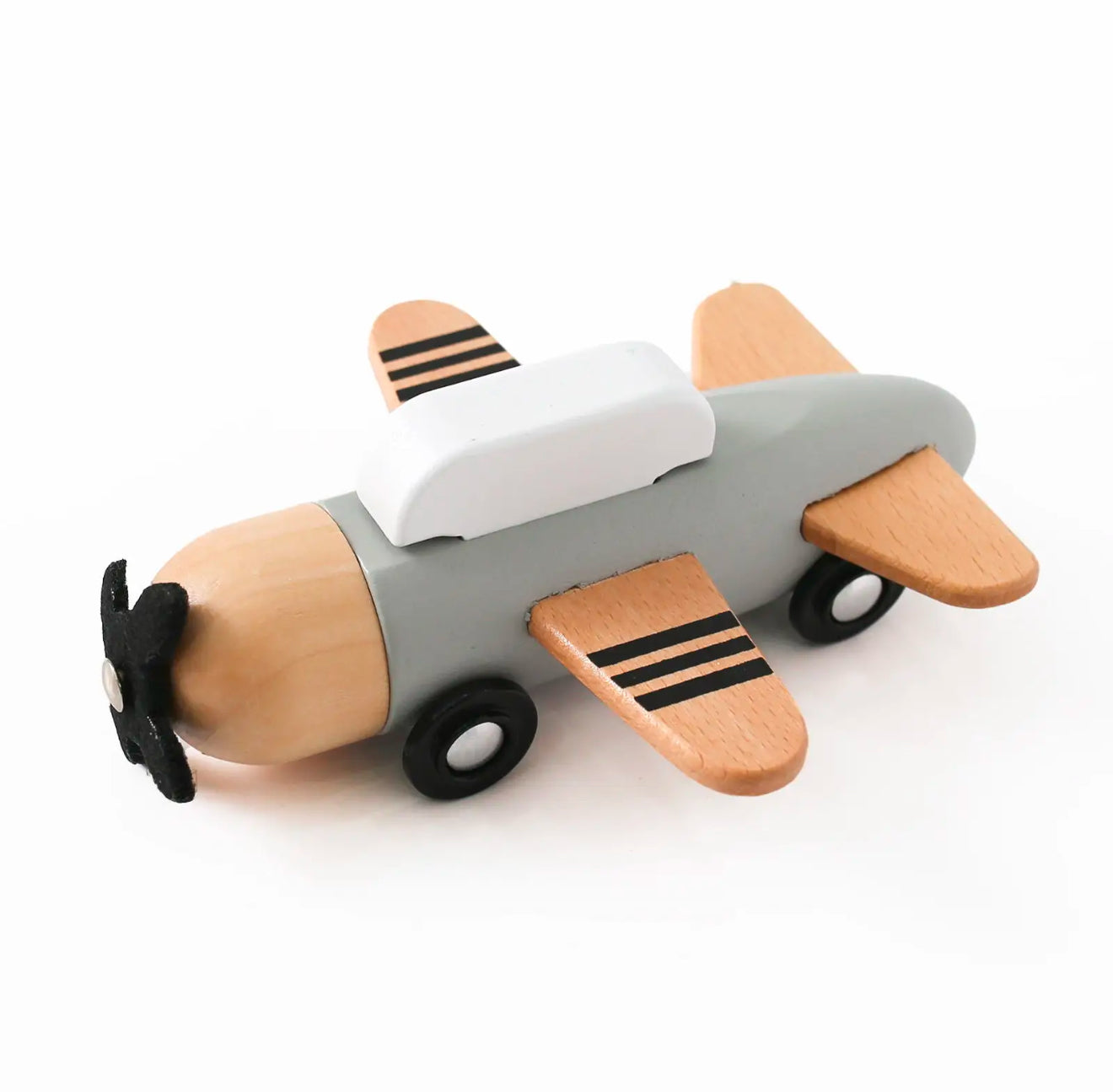 Montessori Grey Wooden Small Airplane