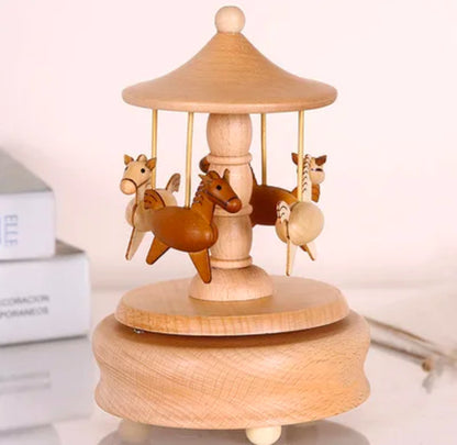 Wooden Carousel Music Box