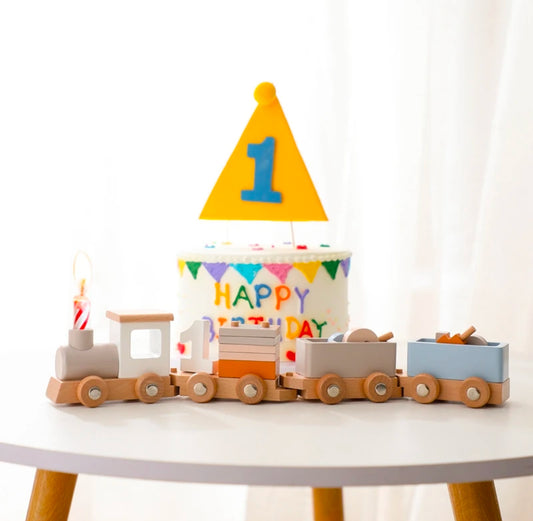 Montessori Wooden birthday train