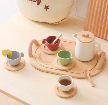 Montessori Silicone Cup Kettle Set with Tray